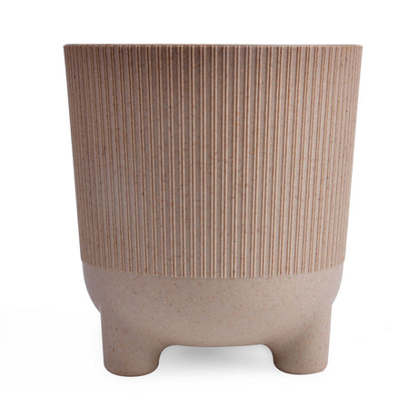 Fluted Design Polypropylene Mini Planter (Latte)