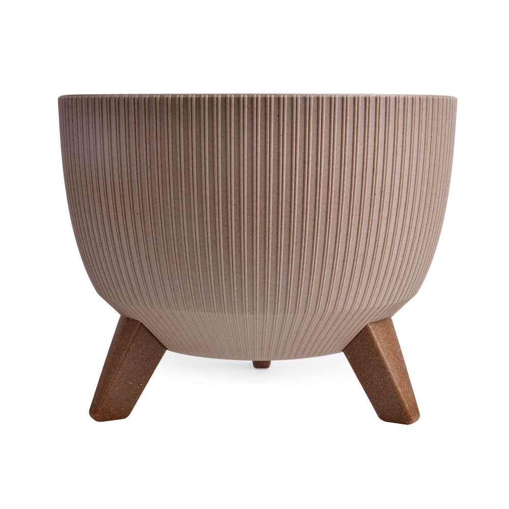 Tri Leg Fluted Design Polypropylene Planter (Latte)