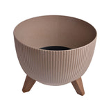 Tri Leg Fluted Design Polypropylene Planter (Latte)