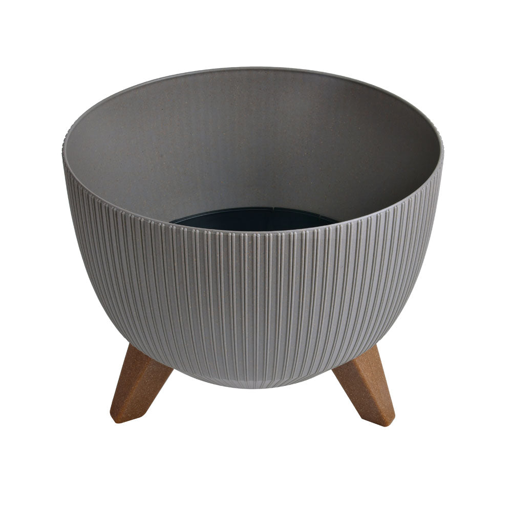 Tri Leg Fluted Design Polypropylene Planter (Grey)