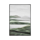 Mountains and Water Decorative Wall Painting (Grey & Green)