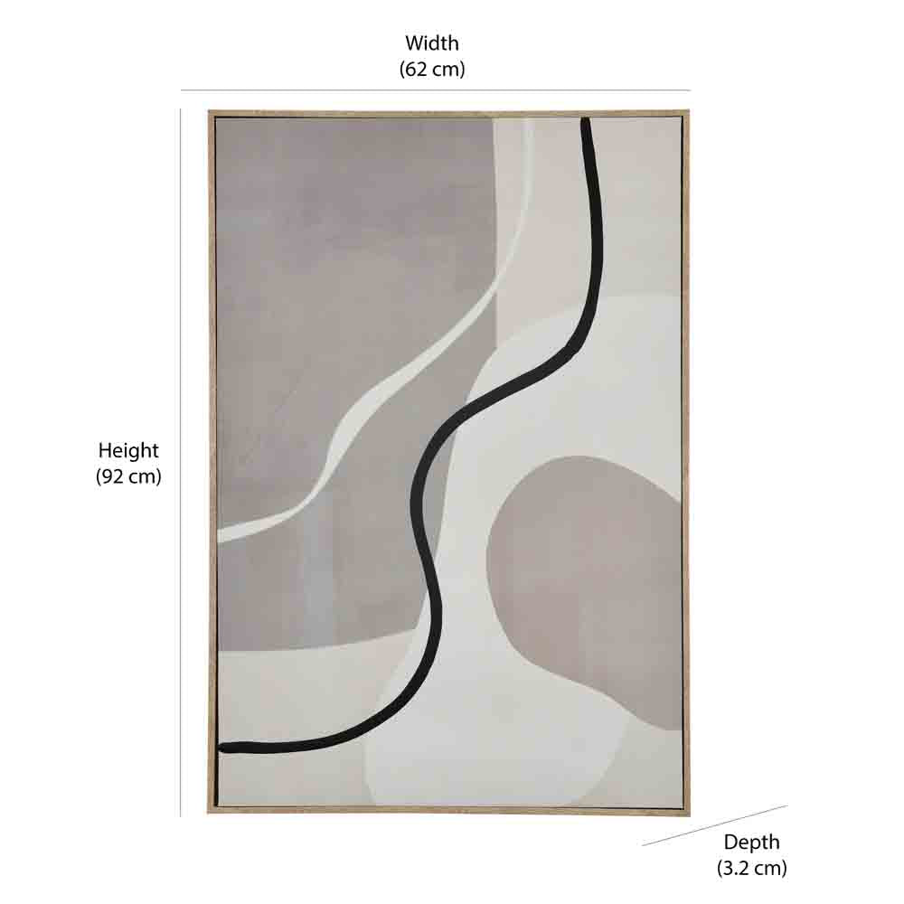 Abstract Lines Decorative Wall Painting (Beige & Cream)