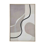 Abstract Lines Decorative Wall Painting (Beige & Cream)