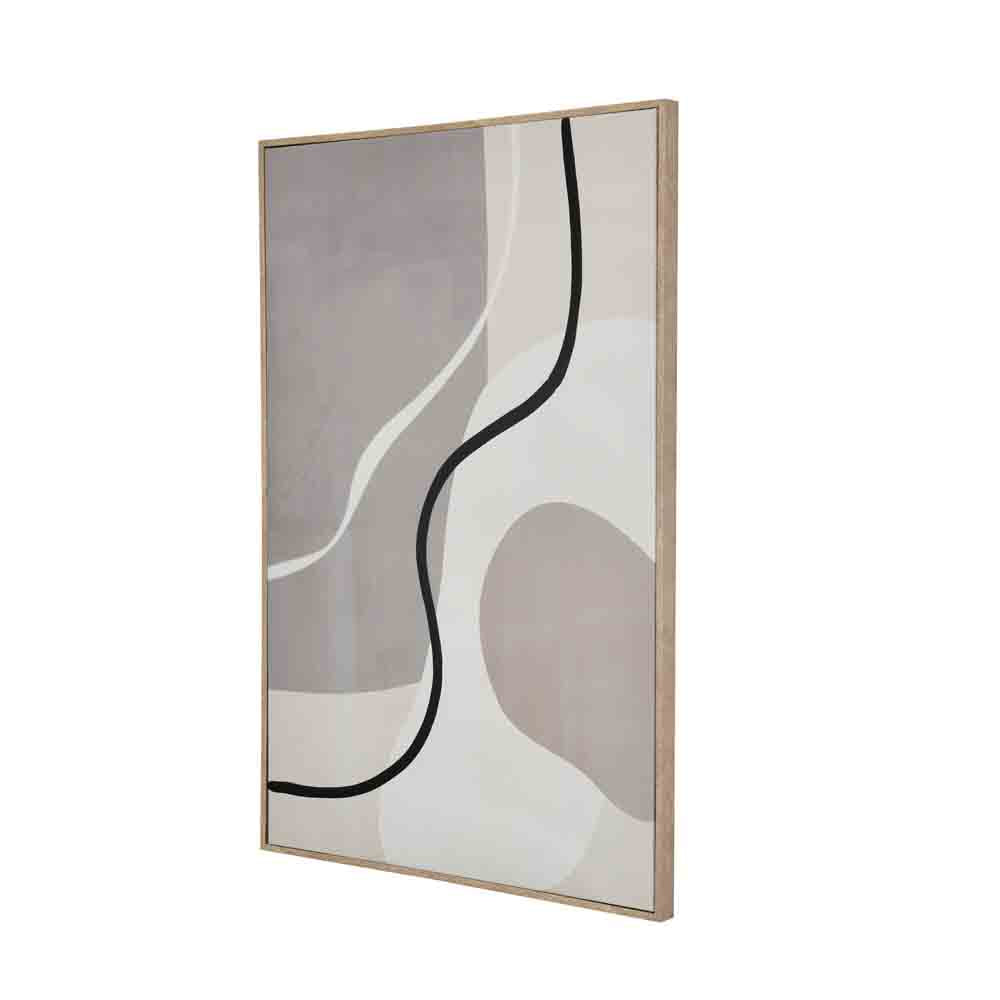 Abstract Lines Decorative Wall Painting (Beige & Cream)