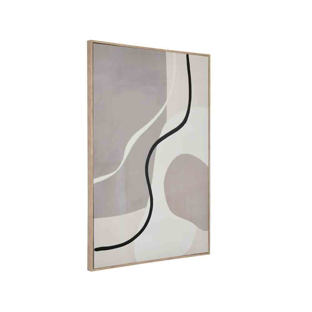 Abstract Lines Decorative Wall Painting (Beige & Cream)