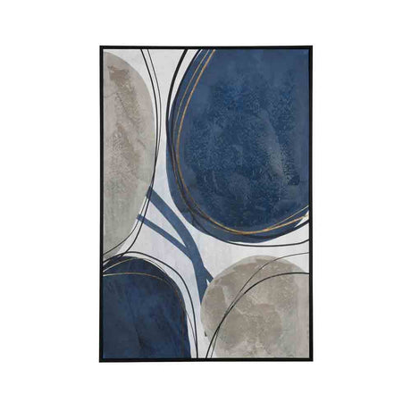 Abstract Circle Decorative Wall Painting (Blue & Brown)