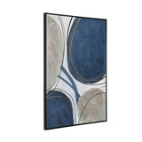 Abstract Circle Decorative Wall Painting (Blue & Brown)