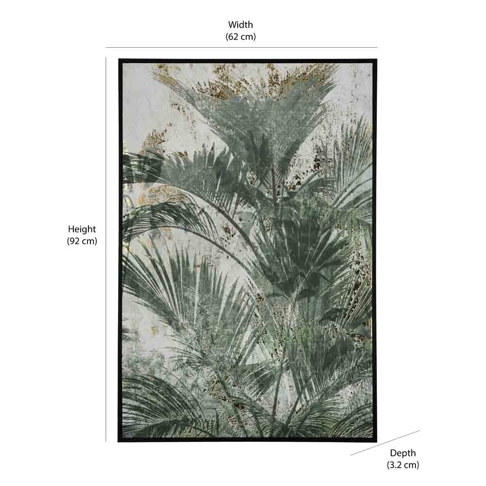 Palm Leaves Decorative Wall Painting (Green)