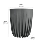 Semi Fluted Design Polypropylene Bucket Planter (Grey)