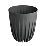 Semi Fluted Design Polypropylene Bucket Planter (Grey)