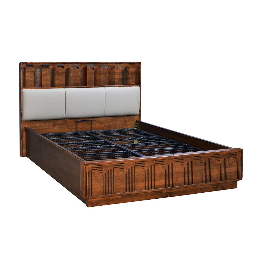 Albury Queen Bed with Hydraulic Storage (Antique Cherry)