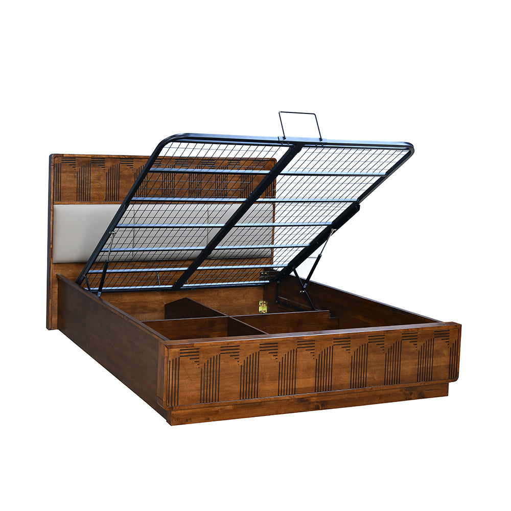 Albury Queen Bed with Hydraulic Storage (Antique Cherry)