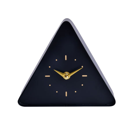 Triangle Shape Metal Table Clock (Black)