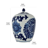 Decorative Porcelain Small Lidded Jar Vase (Blue & White)