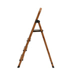 4 Steps Wooden Finished Foldable Aluminium Ladder (Brown)