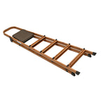 5 Steps Wooden Finished Foldable Aluminium Ladder (Brown)