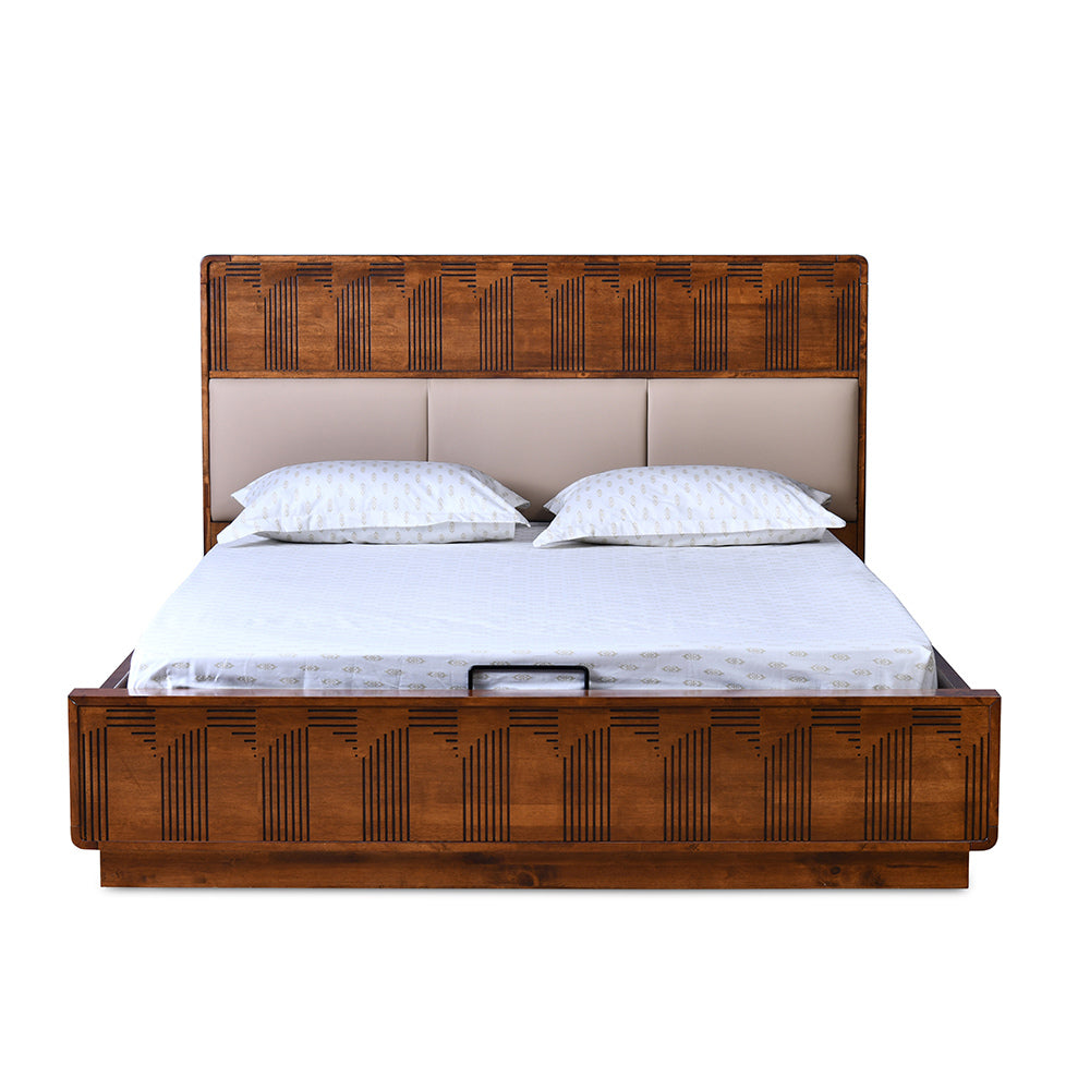 Albury King Bed with Hydraulic Storage (Antique Cherry)