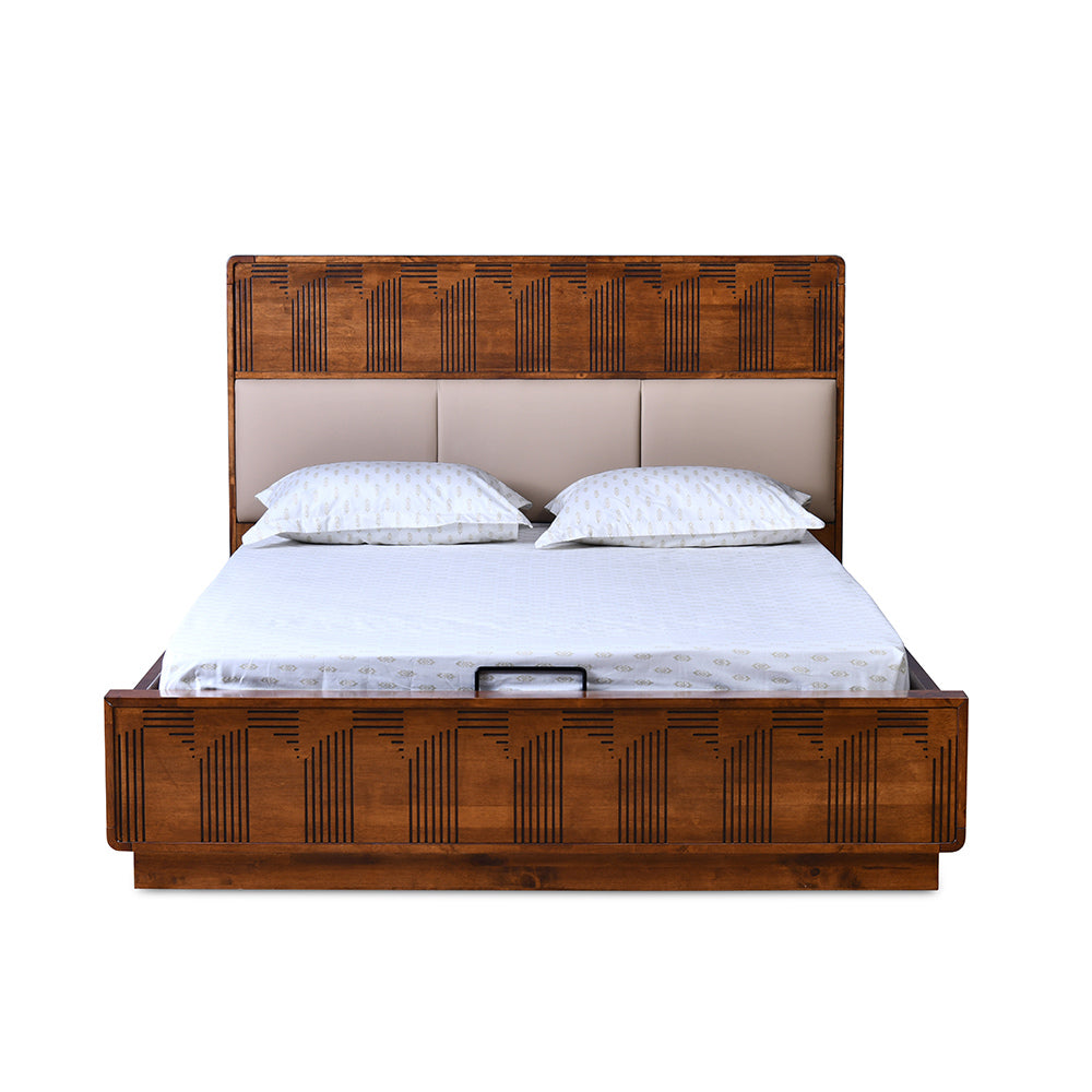 Albury Queen Bed with Hydraulic Storage (Antique Cherry)