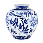 Leafy Decorative Porcelain Vase (Blue & White)