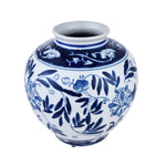 Leafy Decorative Porcelain Vase (Blue & White)