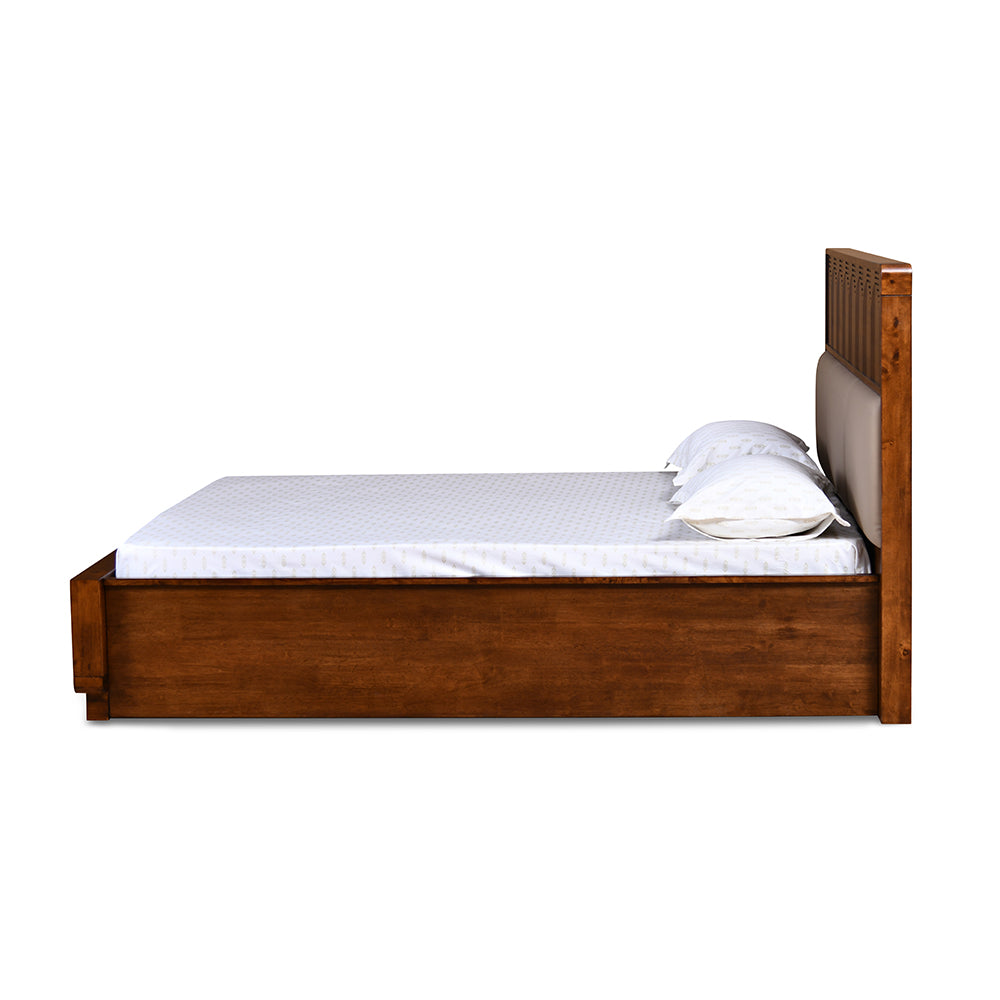 Albury King Bed with Hydraulic Storage (Antique Cherry)