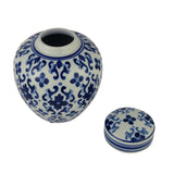 Decorative Motif Porcelain Urn Vase (Blue & White)