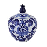 Floral Decorative Porcelain Urn Vase (Blue & White)