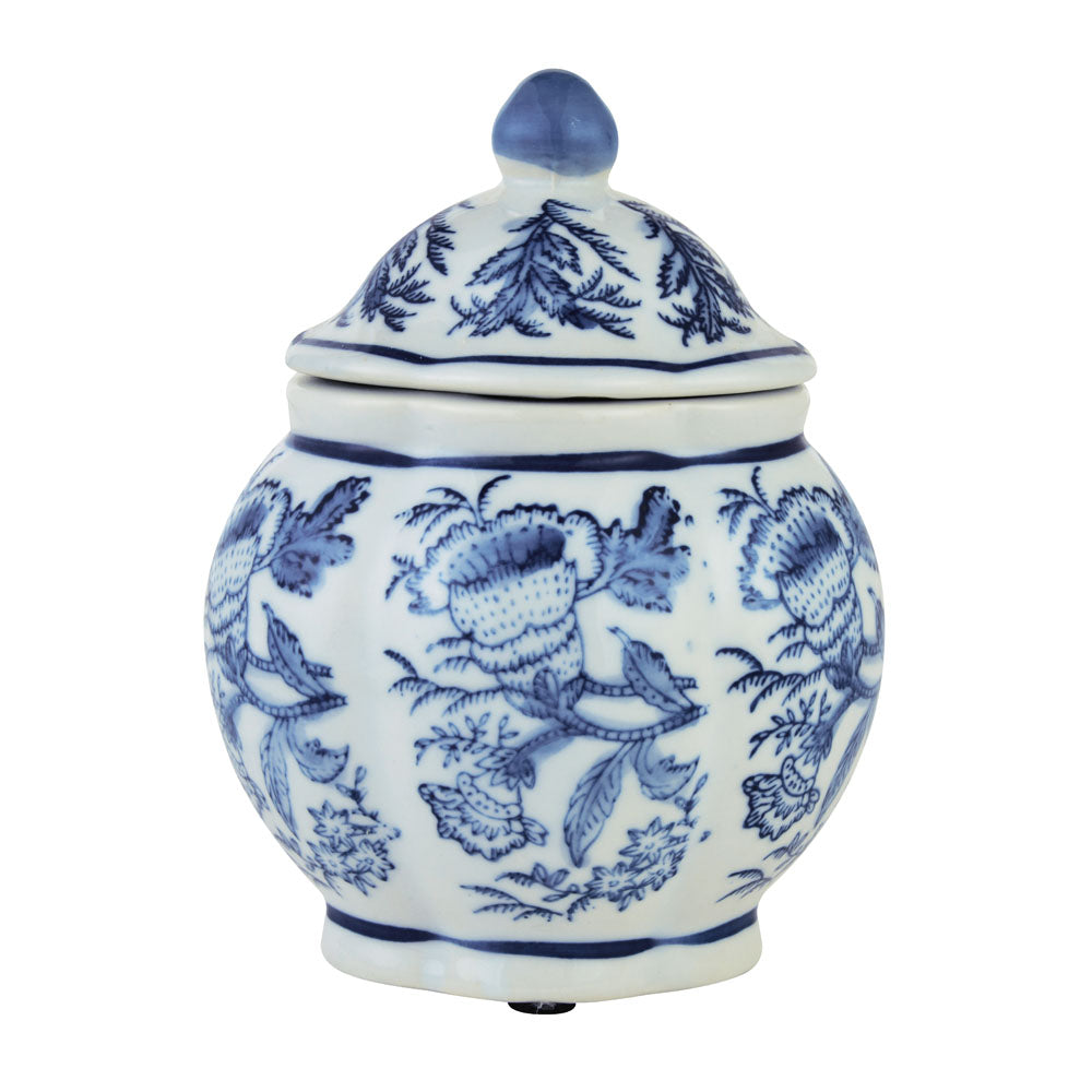 Decorative Porcelain Lidded Jar Vase (Blue & White)