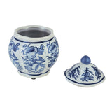 Decorative Porcelain Lidded Jar Vase (Blue & White)