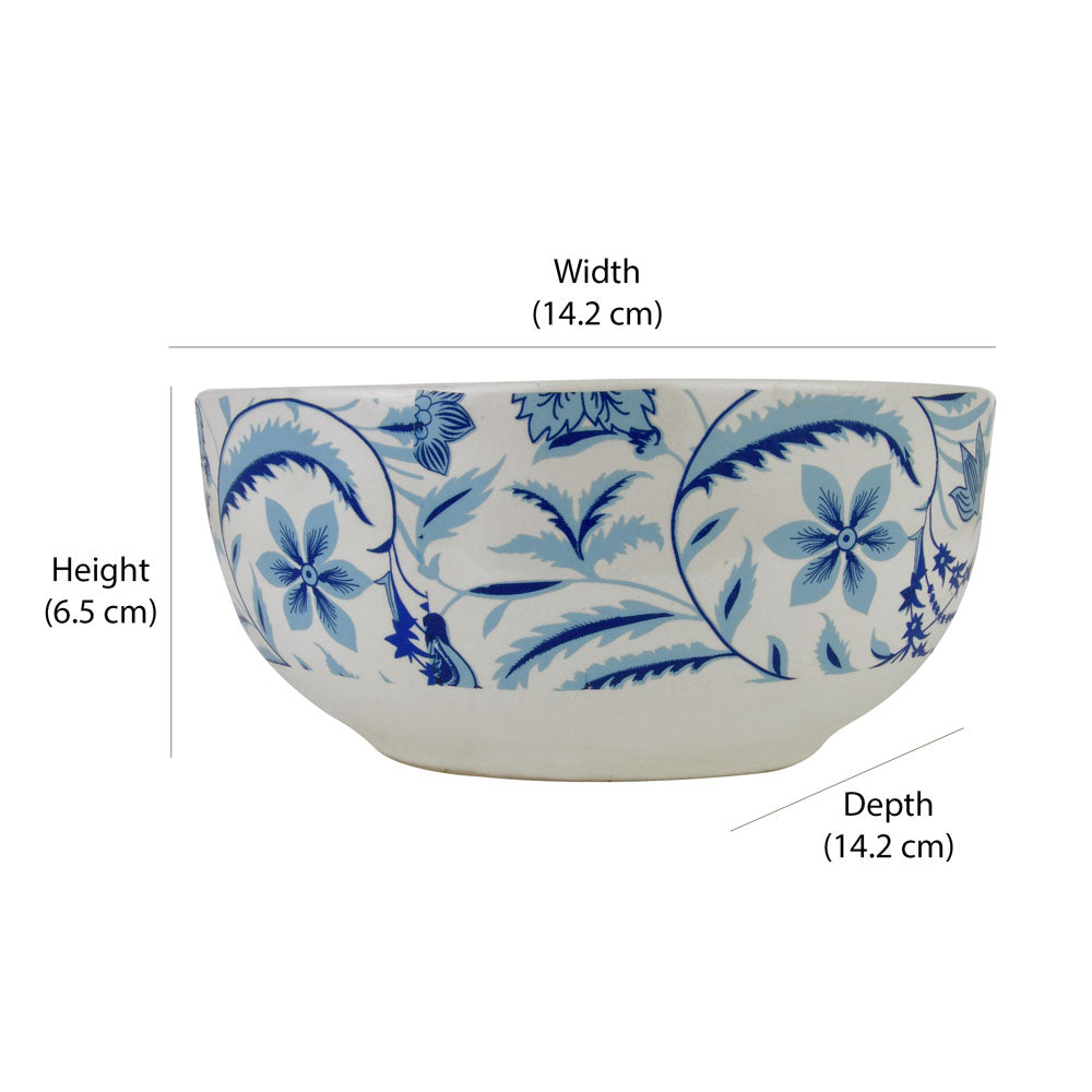 Floral Stoneware Serving Bowl (Blue)