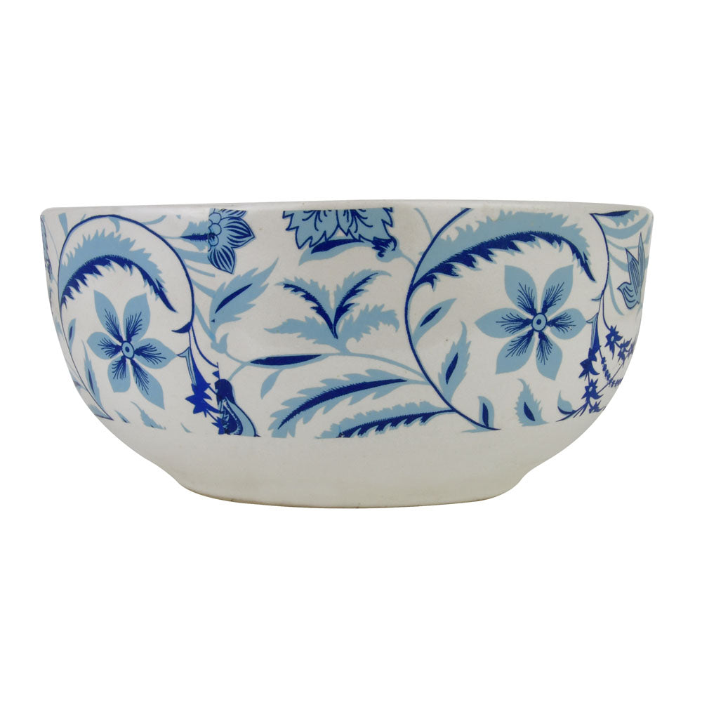 Floral Stoneware Serving Bowl (Blue)