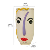 Girl Face Ceramic Vase (Multicolor)