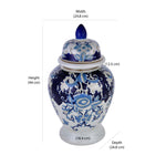 Floral Decorative Porcelain Urn Vase (Blue & White)