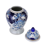 Floral Decorative Porcelain Urn Vase (Blue & White)