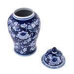 Floral Decorative Porcelain Urn Vase (Blue & White)