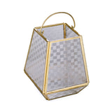 Trapeze Metal & Glass Candle Holder (Gold)