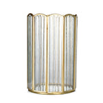 Round Arches Metal & Glass Candle Holder (Large, Gold)