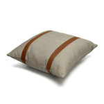 Abstract Fabric & Leatherette 16' x 16' Cushion Cover (Beige & Brown)