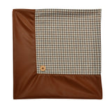 Houndstooth Patch Fabric & Leatherette 16' x 16' Cushion Cover (Beige & Tan)