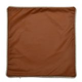 Solid Leatherette 16" x 16" Cushion Cover (Brown)