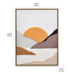 Sunset Tufted Canvas Wall Painting (Brown & Beige)