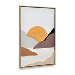 Sunset Tufted Canvas Wall Painting (Brown & Beige)