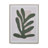 Decorative Tufted Leaf Canvas Wall Painting (Green)