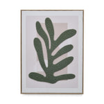 Decorative Tufted Leaf Canvas Wall Painting (Green)