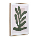 Decorative Tufted Leaf Canvas Wall Painting (Green)