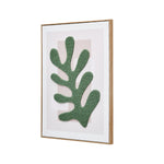 Decorative Tufted Leaf Canvas Wall Painting (Green)