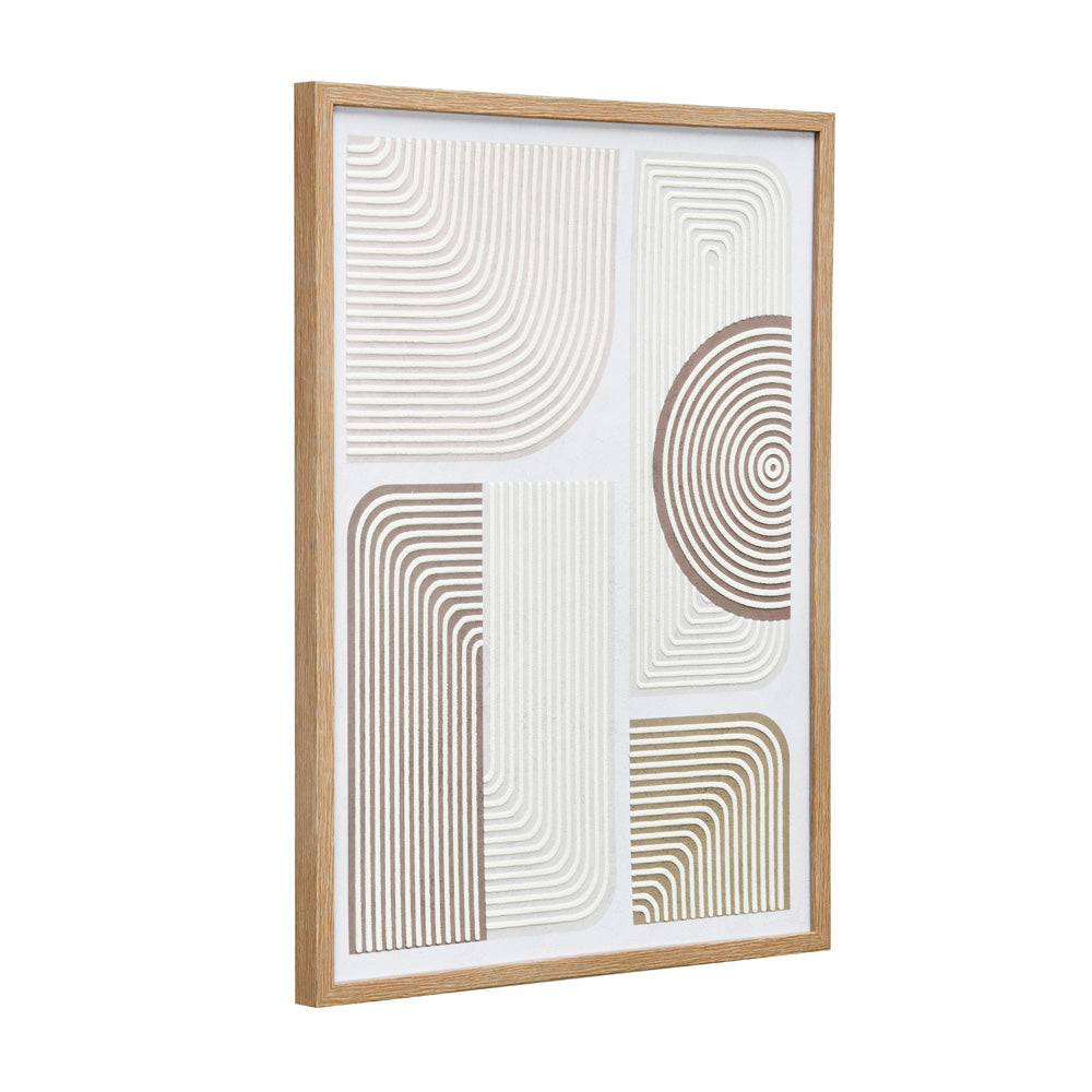 Geometric Canvas Wall Painting (Beige & Cream)