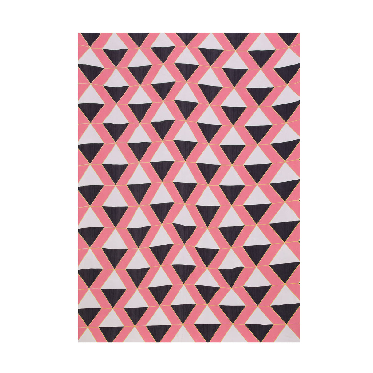 Geometric Microfiber Double Bedsheet With 2 Pillow Covers (Grey & Pink)