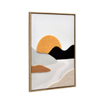 Sunset Tufted Canvas Wall Painting (Brown & Beige)