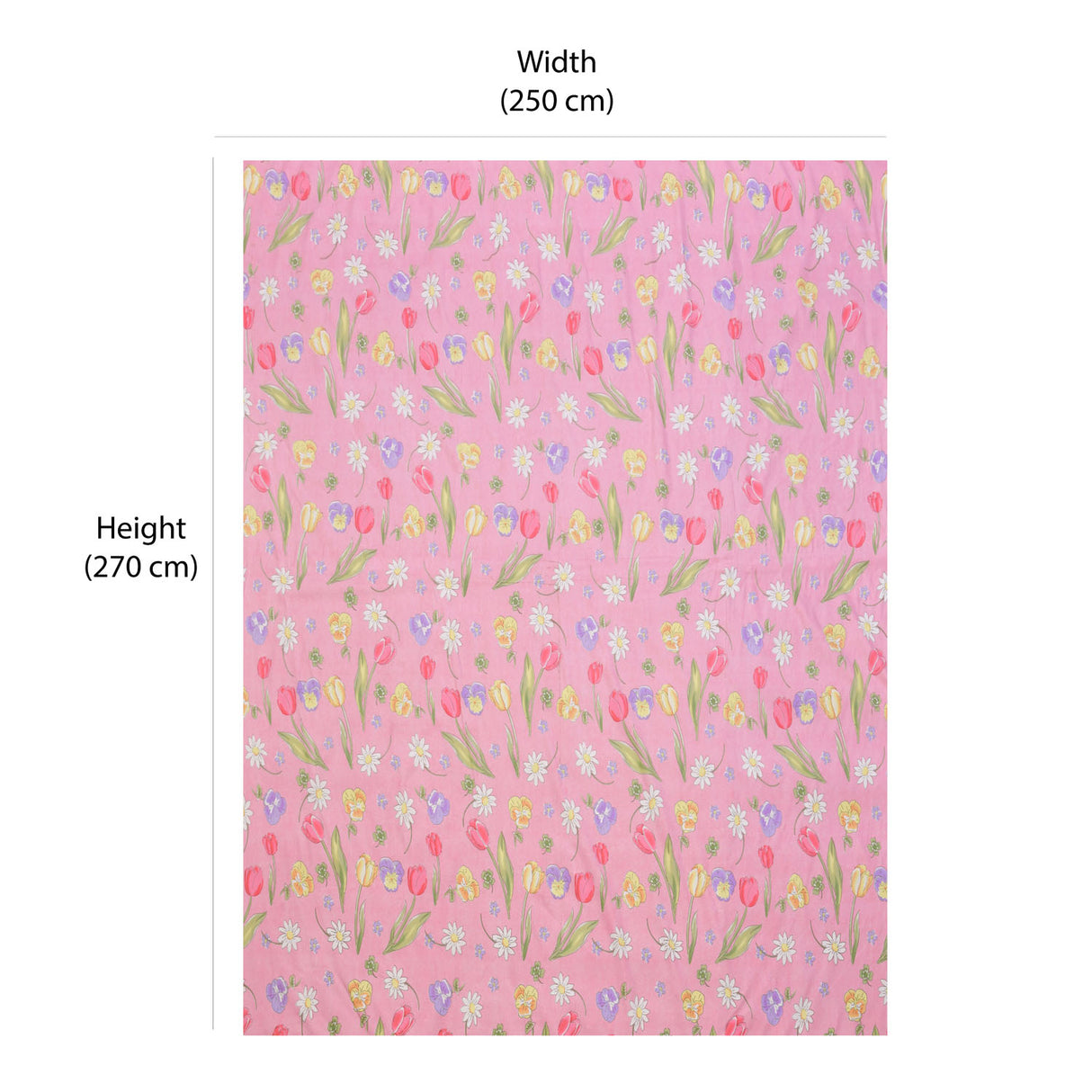 Floral Microfiber Double Bedsheet With 2 Pillow Covers (Pink)